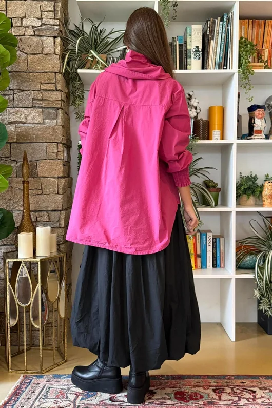 Paloma Tela Neckerchief Blouse Deep Raspberry